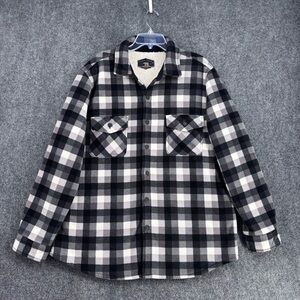 Freedom Foundry Black & White Sherpa Lined Flannel Shirt Men’s XL Outdoor Work